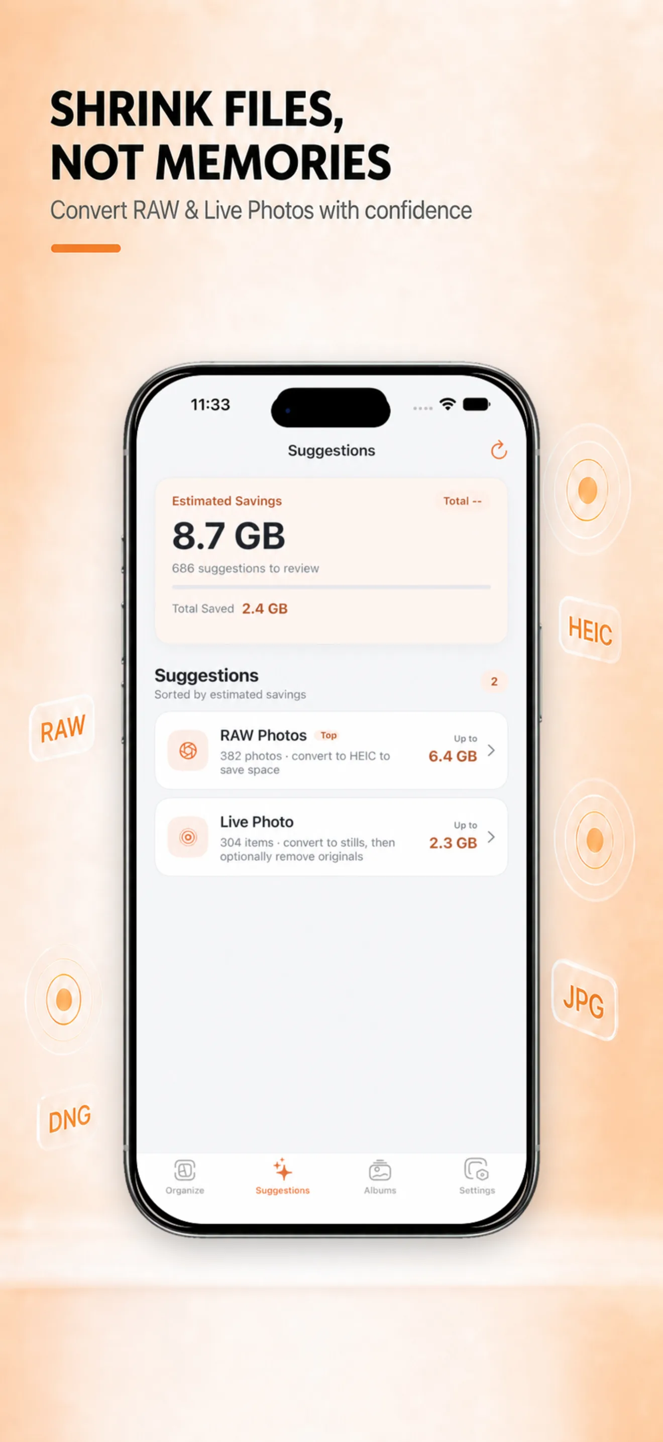 PicTidy storage optimization